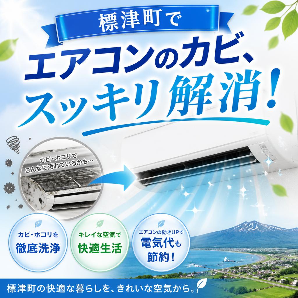 標津町でエアコンのカビ、スッキリ解消！