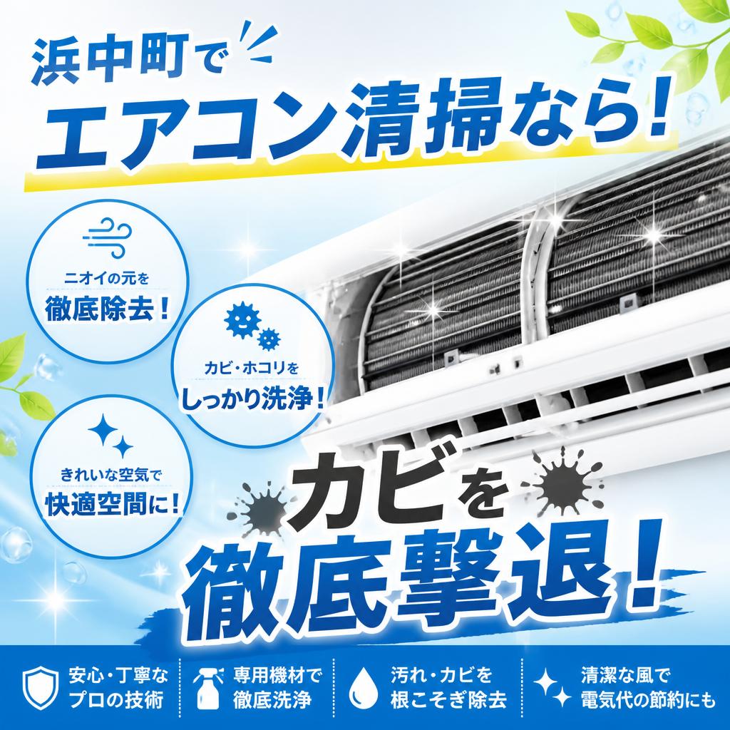 浜中町でエアコン清掃なら！カビを徹底撃退！