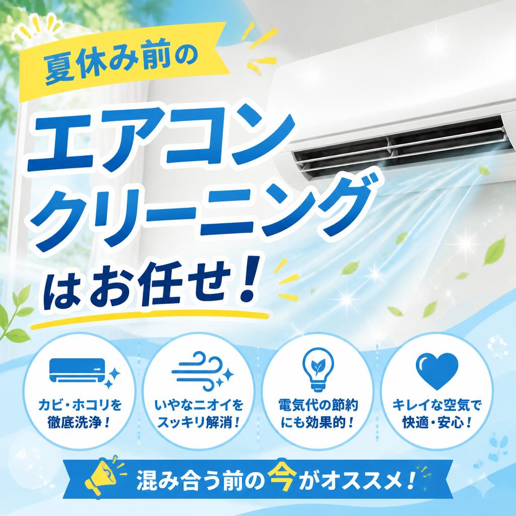 夏休み前のエアコンクリーニングはお任せ！