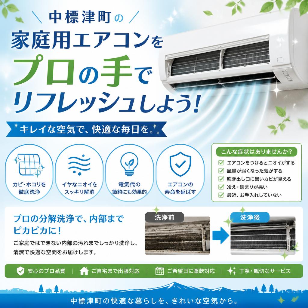 中標津町の家庭用エアコンをプロの手でリフレッシュしよう！