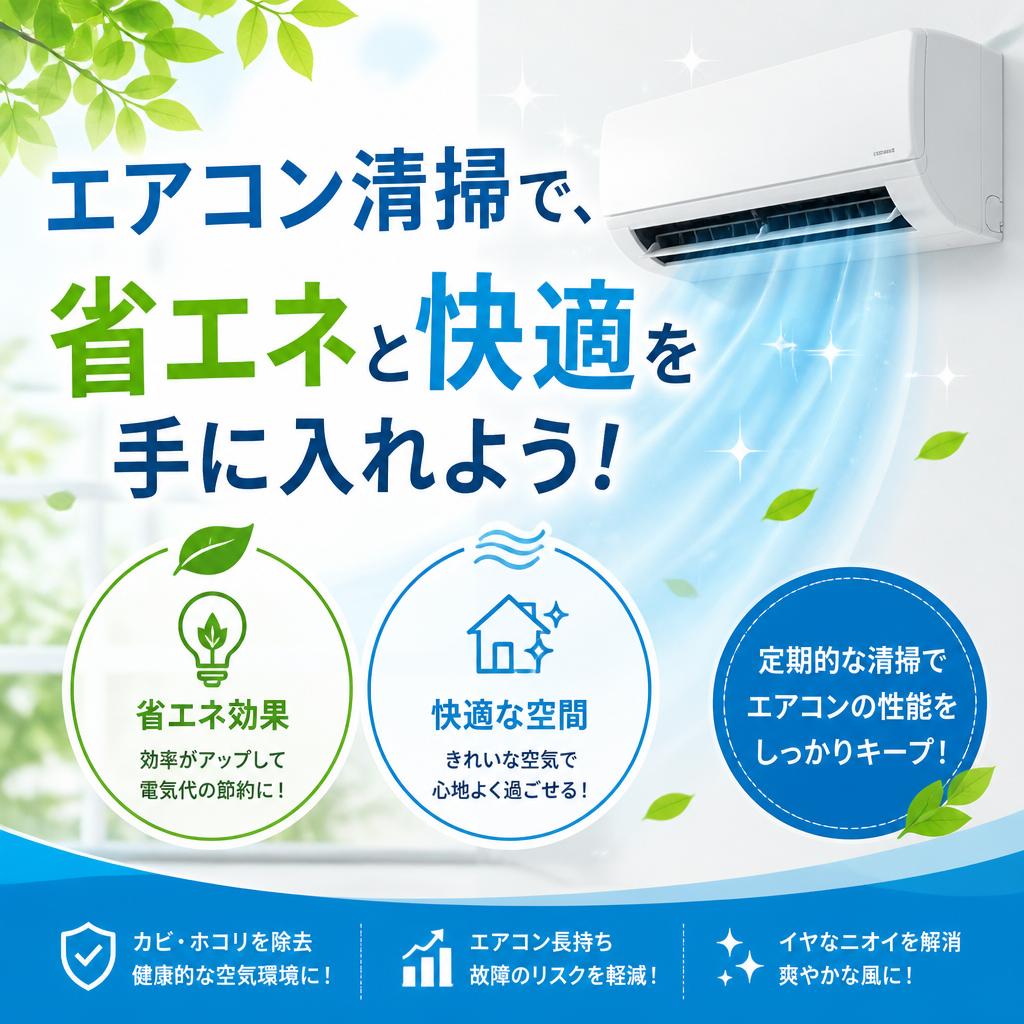 エアコン清掃で、省エネと快適を手に入れよう！