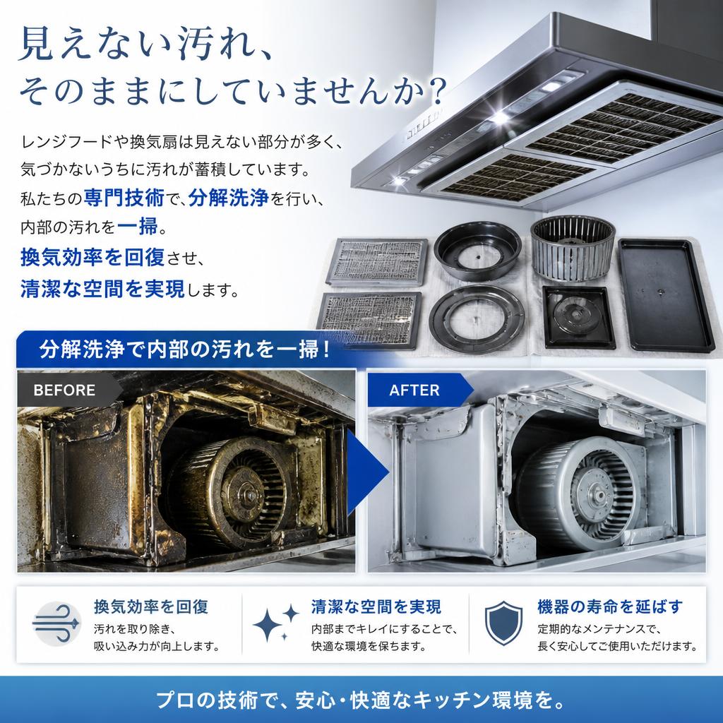 レンジフード・換気扇のプロクリーニング