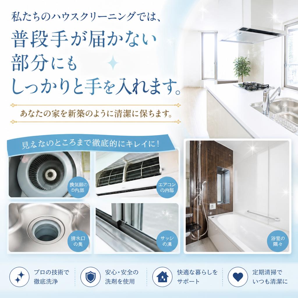 日常の清掃では届かない部分まで徹底掃除