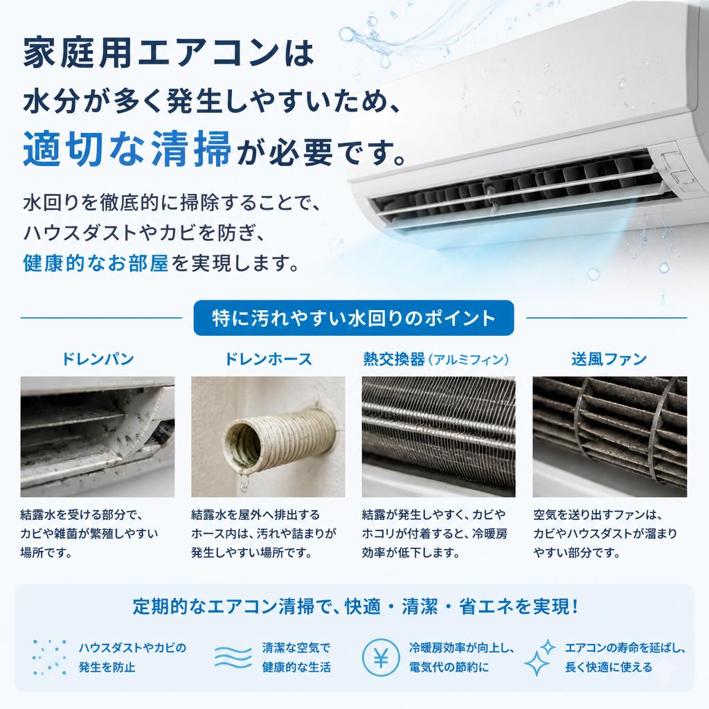 家庭用エアコンの水回り清掃の必要性