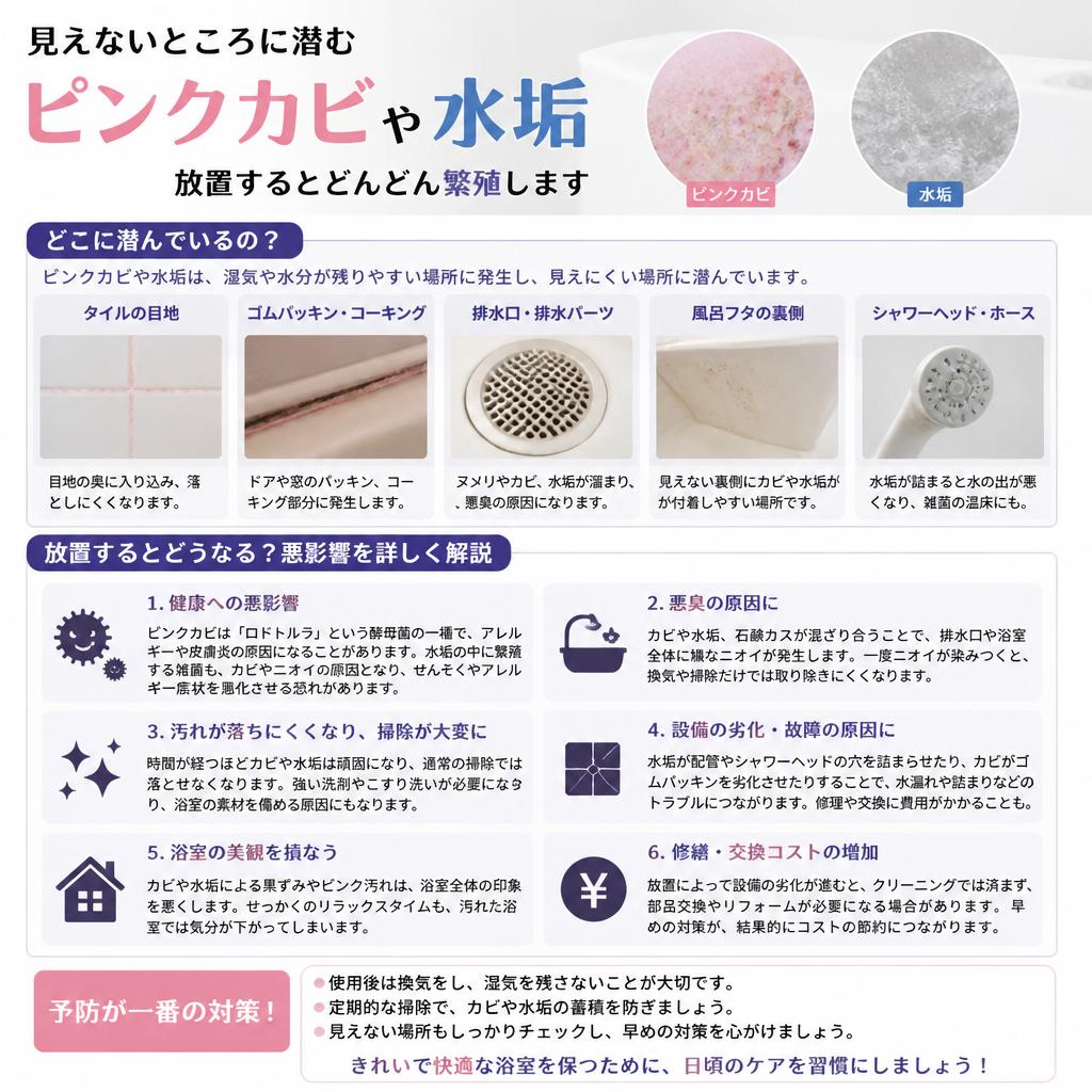 悩ましいカビ・水垢の実態