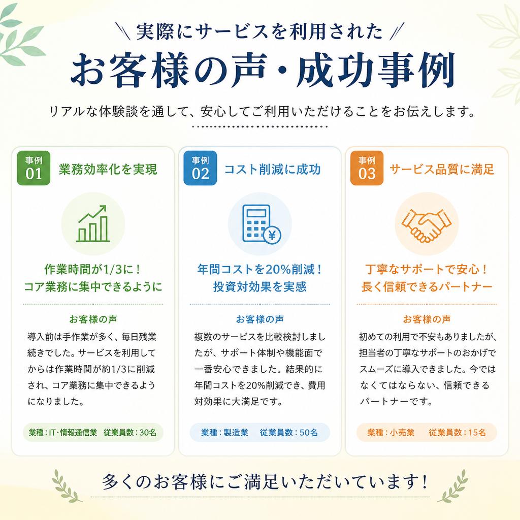 4. お客様の声と実績