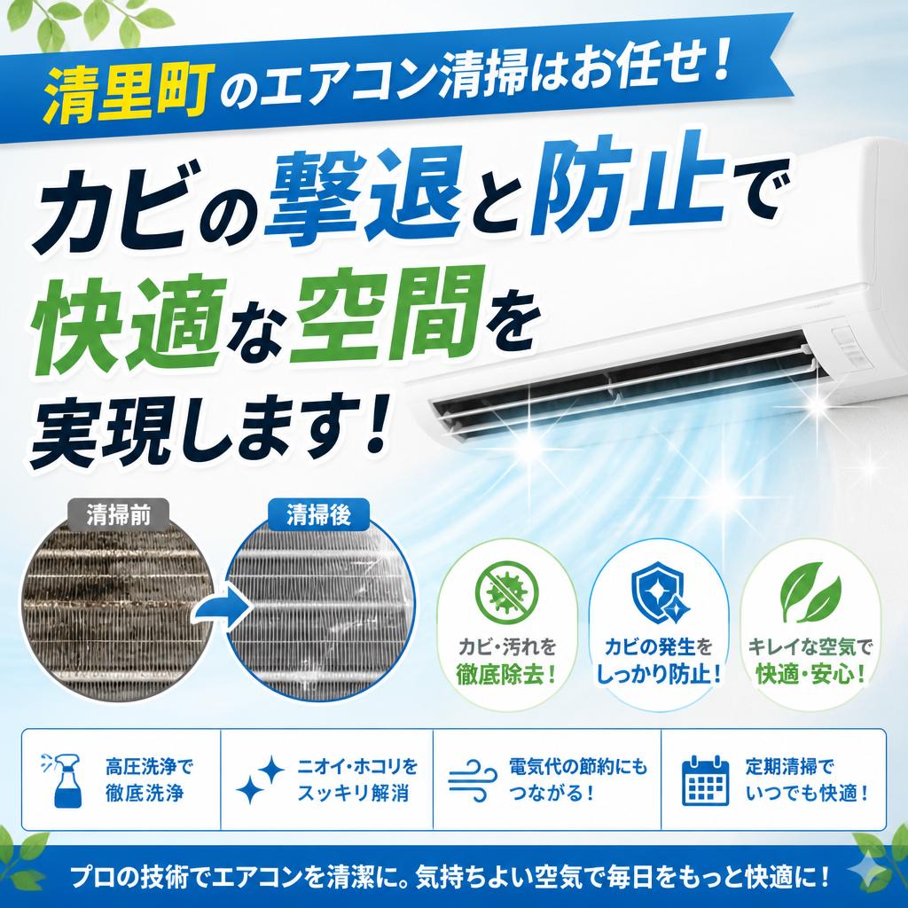 清里町のエアコン清掃はお任せ！カビの撃退と防止で快適な空間を実現します！