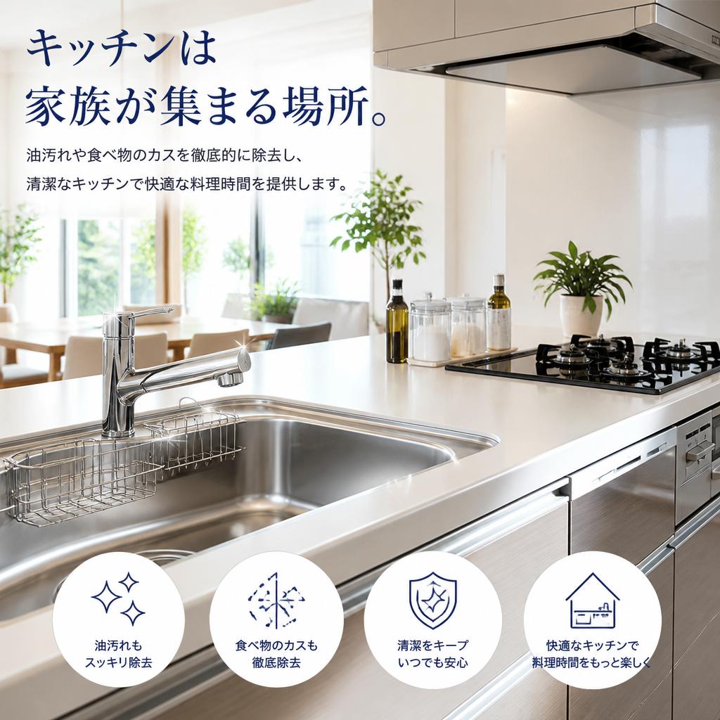 キッチン清掃 – 料理が楽しくなる空間を