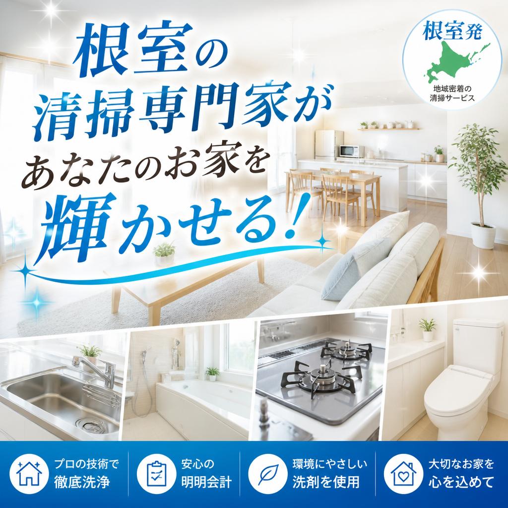 根室の清掃専門家があなたのお家を輝かせる！