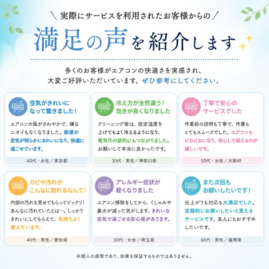 お客様の声：高評価のサービス