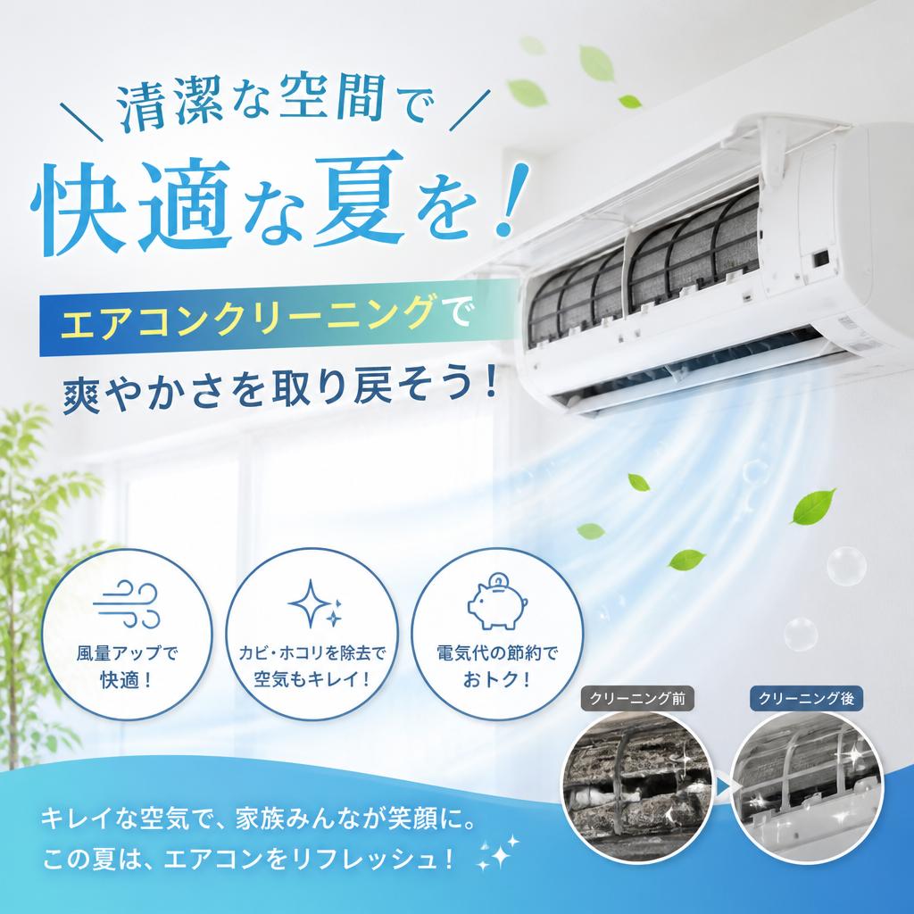 清潔な空間で快適な夏を！エアコンクリーニングで爽やかさを取り戻そう！