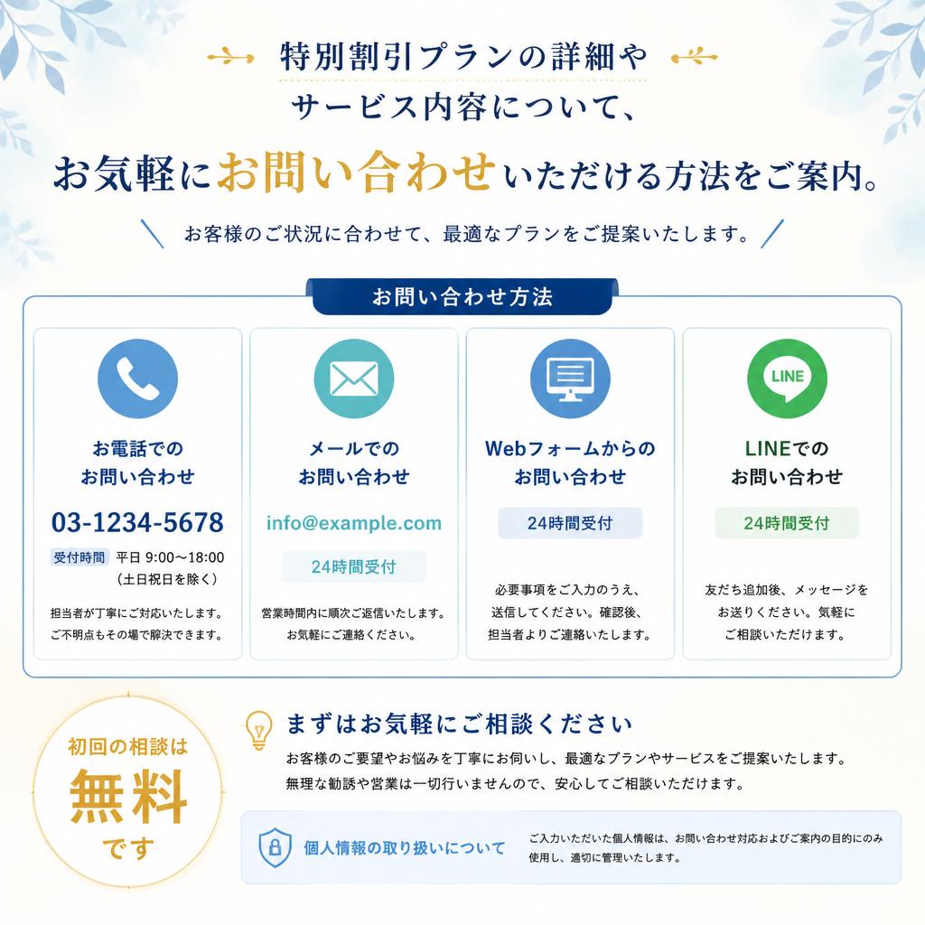 今すぐお問い合わせを！