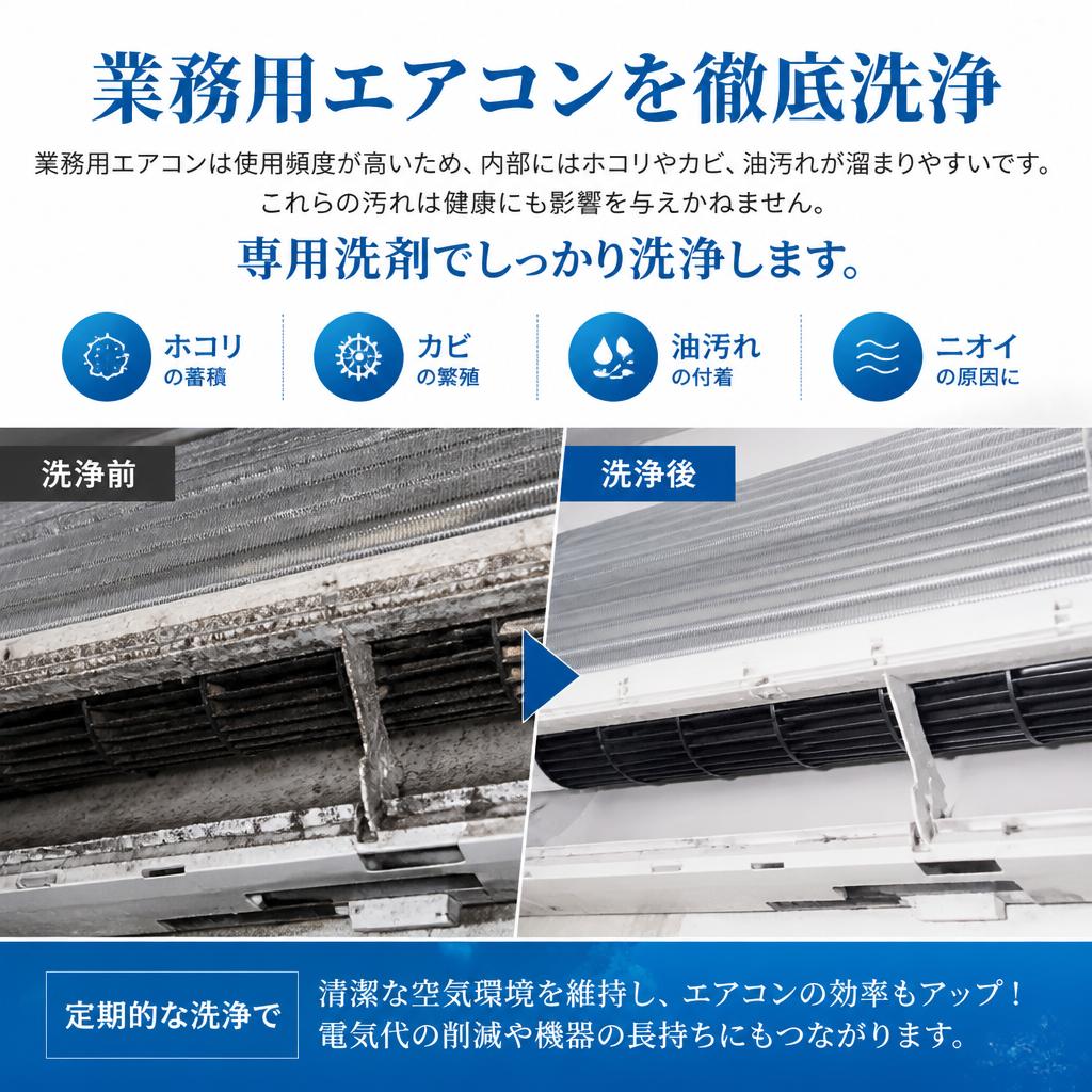 業務用エアコンの内部汚れ