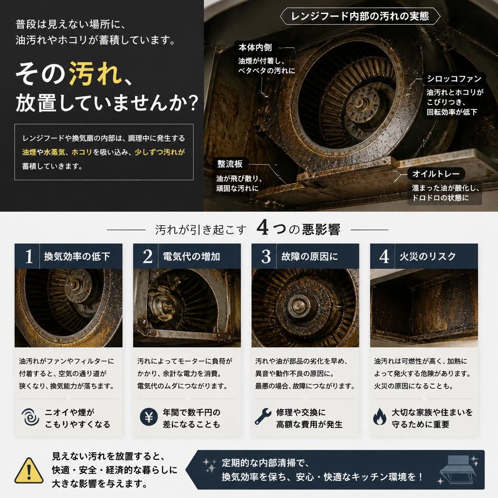 レンジフード・換気扇の汚れの実態