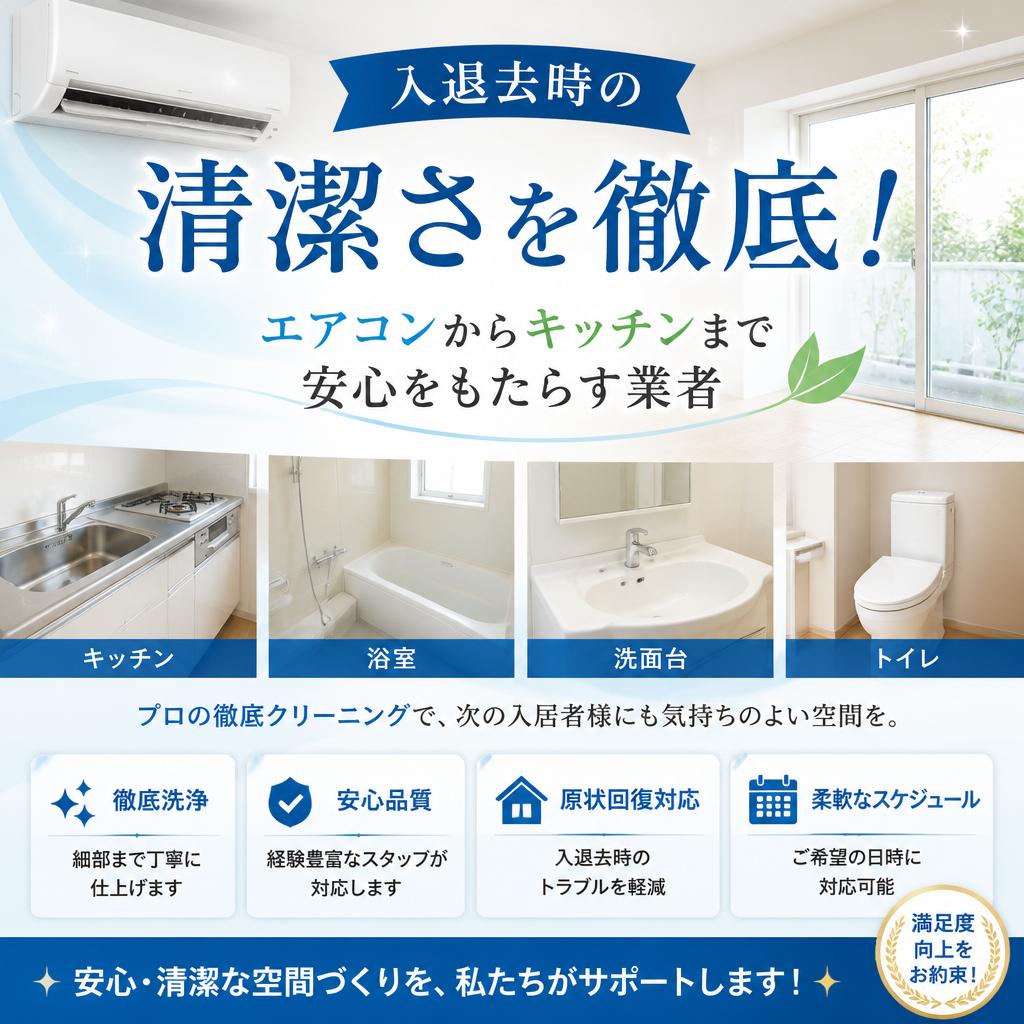 入退去時の清潔さを徹底！エアコンからキッチンまで安心をもたらす業者